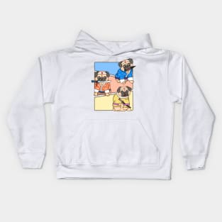 Three Pug Samurai Kids Hoodie